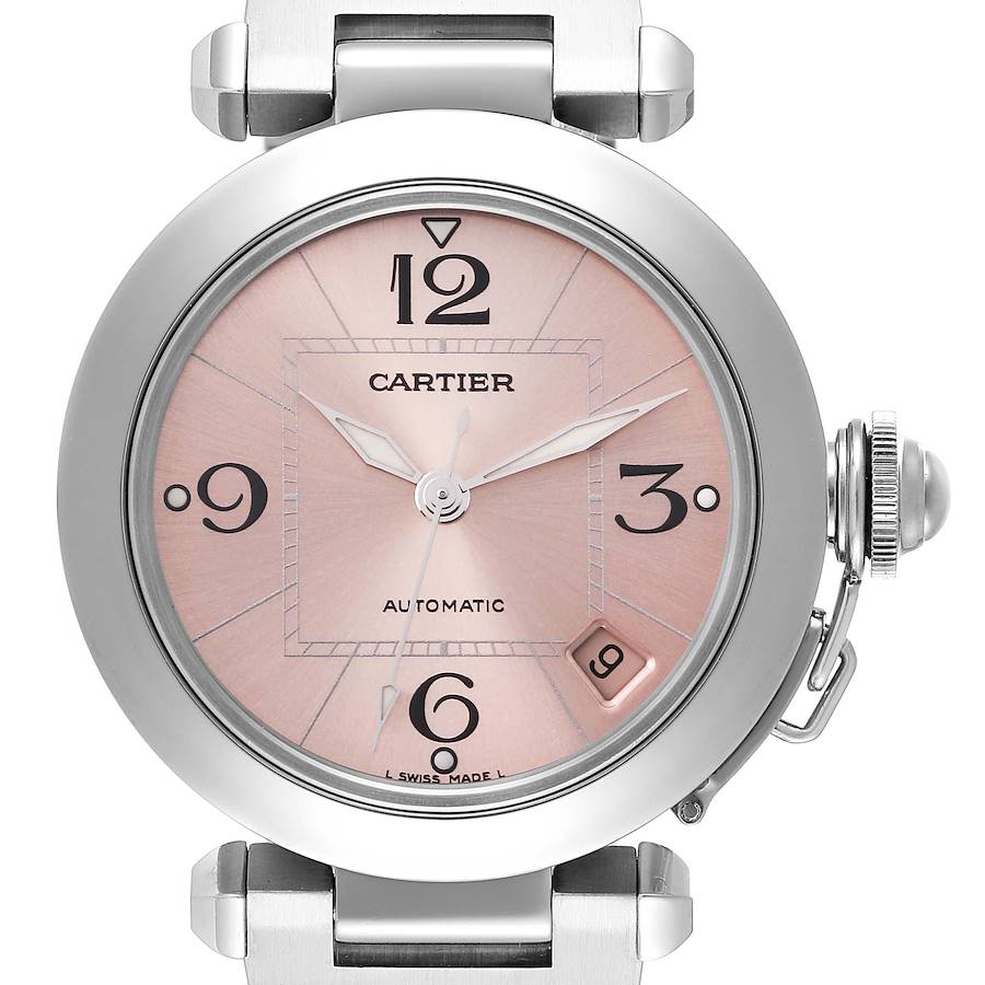 Cartier Pasha C Midsize Pink Dial Automatic Ladies Watch W31075M7 Box Papers SwissWatchExpo