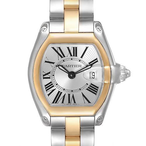 Photo of Cartier Roadster Steel Yellow Gold Silver Dial Ladies Watch W62026Y4 Box Papers