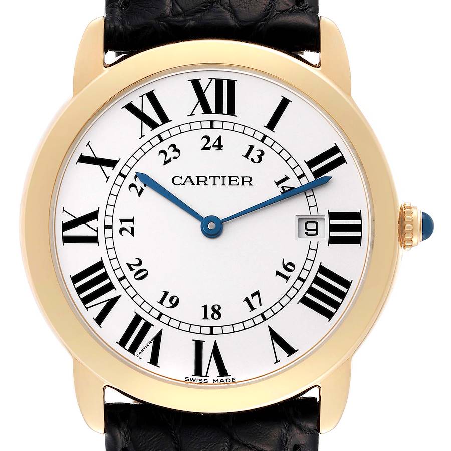 Cartier Ronde Solo 36mm Large Yellow Gold Steel Mens Watch W6700455 SwissWatchExpo