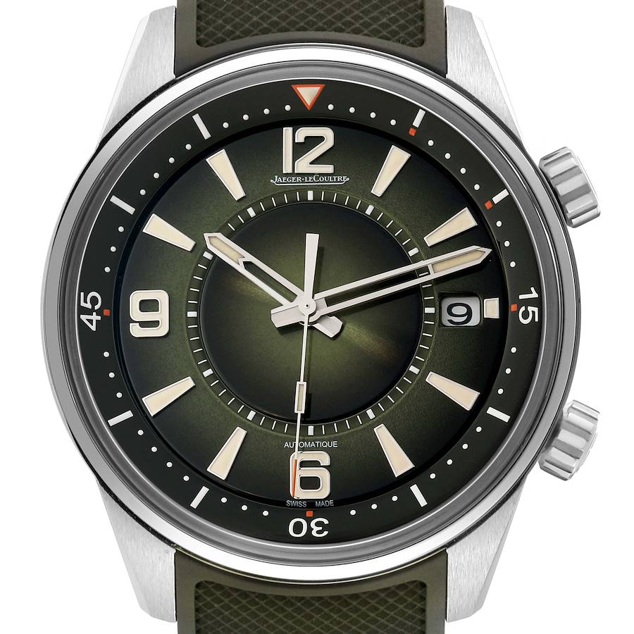 Jaeger LeCoultre Polaris Date Steel Mens Watch 857.8.A0.S Q906863J Box Card SwissWatchExpo