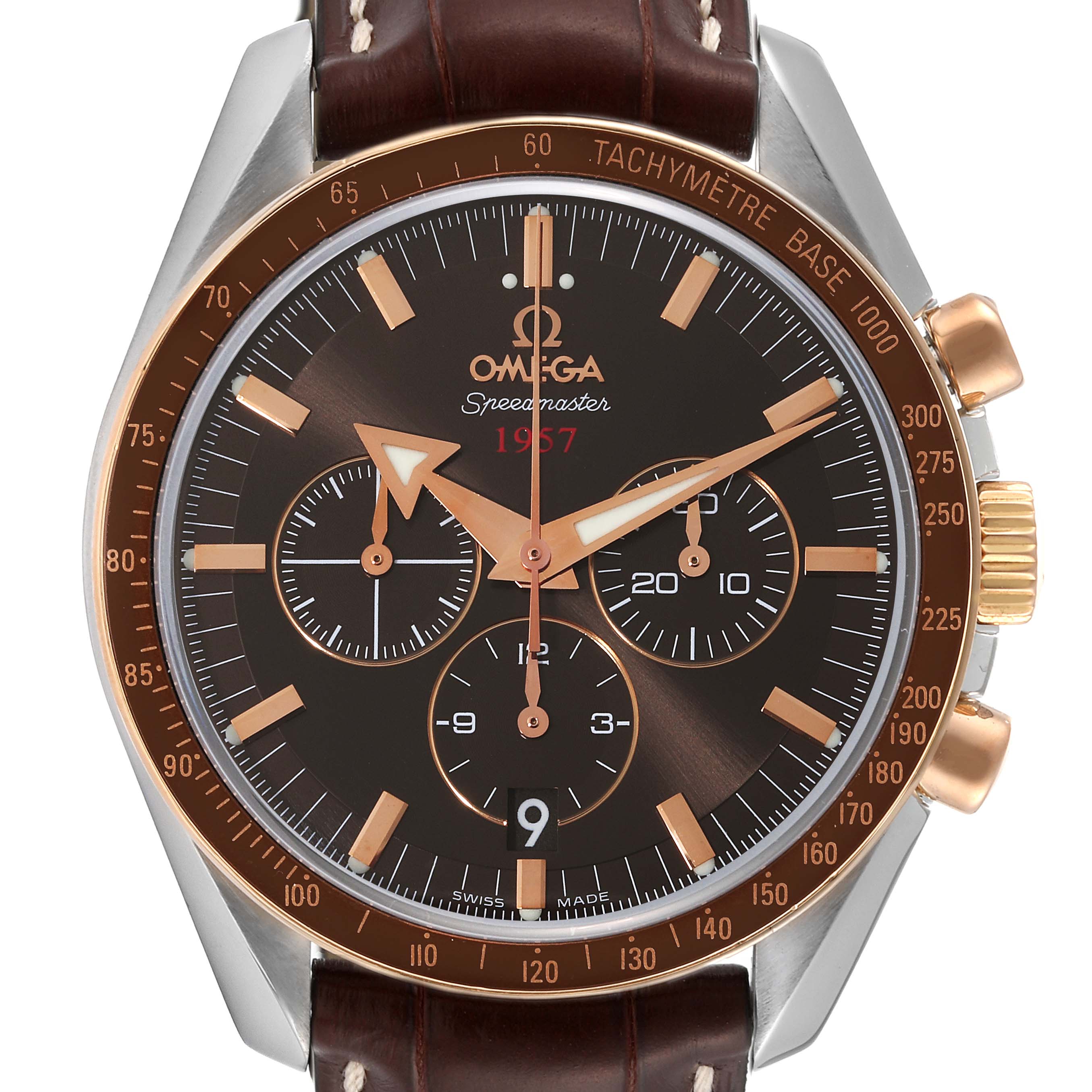 Omega Speedmaster Broad Arrow 1957 Steel Rose Gold Watch 321.93 