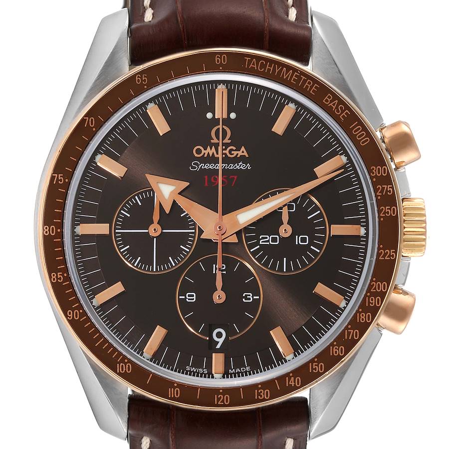 Omega Speedmaster Broad Arrow 1957 Steel Rose Gold Watch 321.93.42.50.13.001 SwissWatchExpo