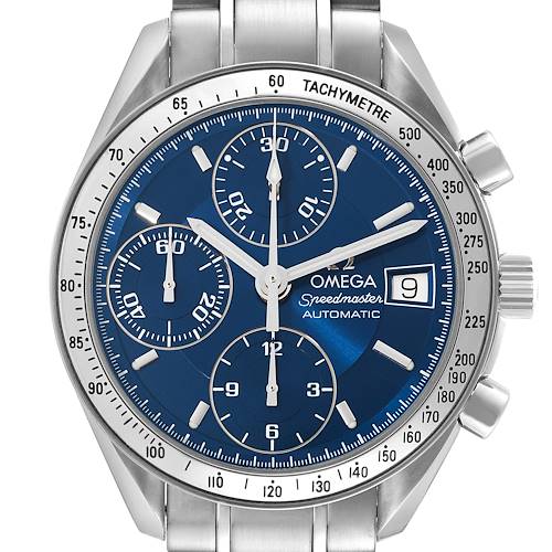 Photo of Omega Speedmaster Date Automatic Blue Dial Steel Mens Watch 3513.80.00 Box Card