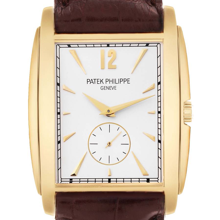 Patek Philippe Gondolo Small Seconds Yellow Gold Silver Dial Mens Watch 5124 SwissWatchExpo