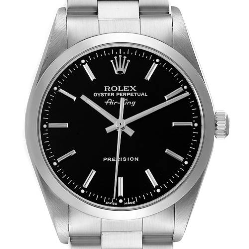 Photo of Rolex Air King 34mm Steel Black Dial Domed Bezel Mens Watch 14000