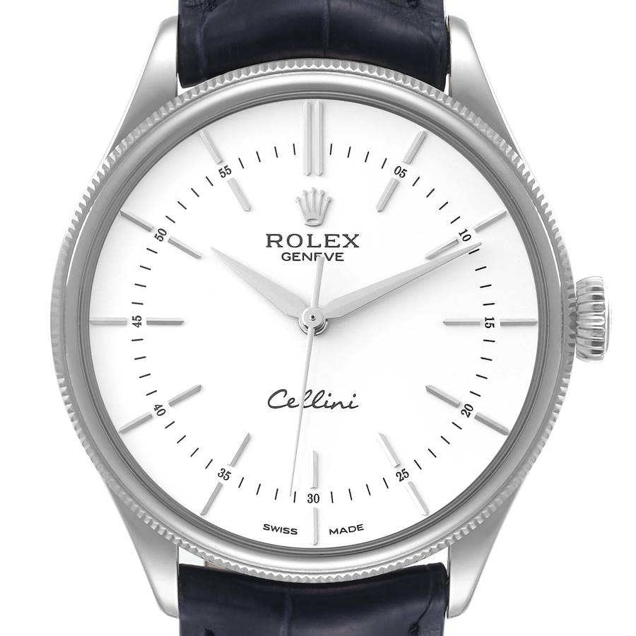 Rolex Cellini Time White Gold White Dial Automatic Mens Watch 50509 SwissWatchExpo