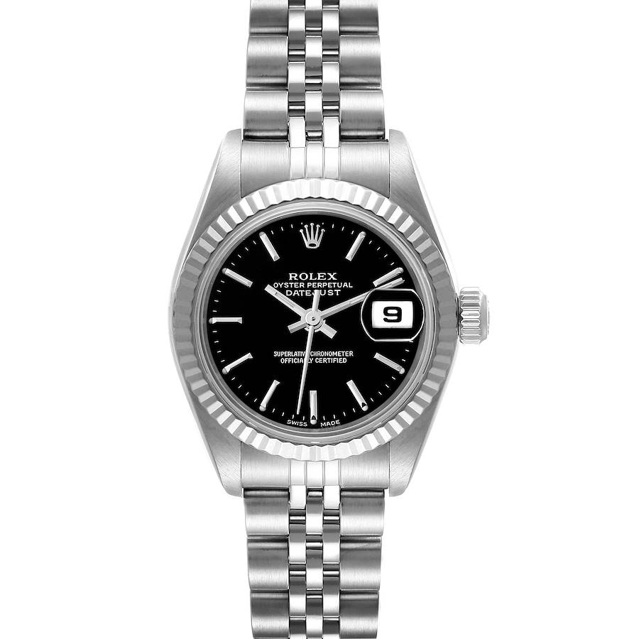 Rolex Datejust 26 Steel White Gold Black Dial Ladies Watch 79174 Box Papers SwissWatchExpo