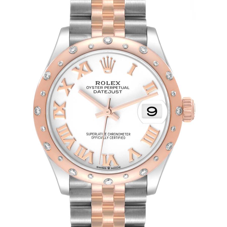 Rolex Datejust 31 Midsize Steel Rose Gold Diamond Watch 278341 Box Card SwissWatchExpo