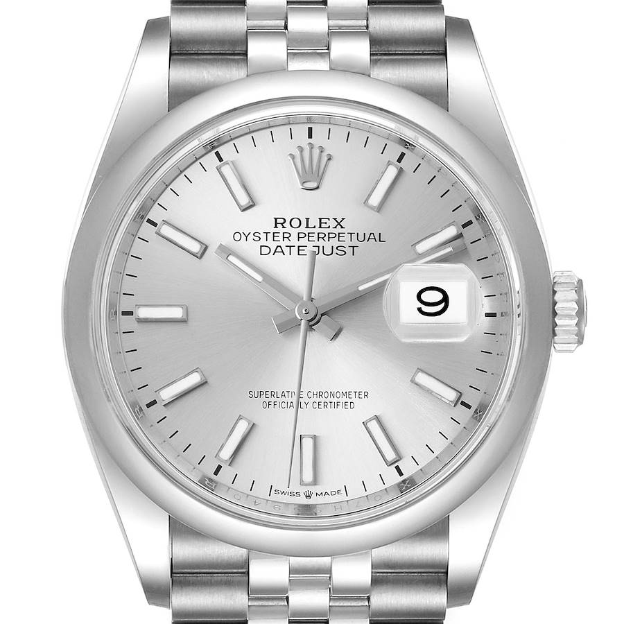 Rolex Datejust 36 Silver Dial Domed Bezel Steel Mens Watch 126200 SwissWatchExpo