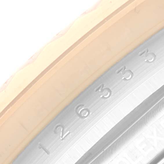 The image shows a close-up of the bezel and rehaut of the Rolex Datejust 41 126333 Men's Steel and Gold (two tone) Mother of Pearl Dial 126333 Men's Steel and Gold (two tone) Mother of Pearl Dial.