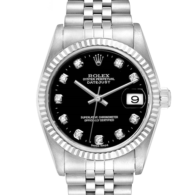 Rolex Datejust Midsize Steel White Gold Diamond Ladies Watch 78274 SwissWatchExpo