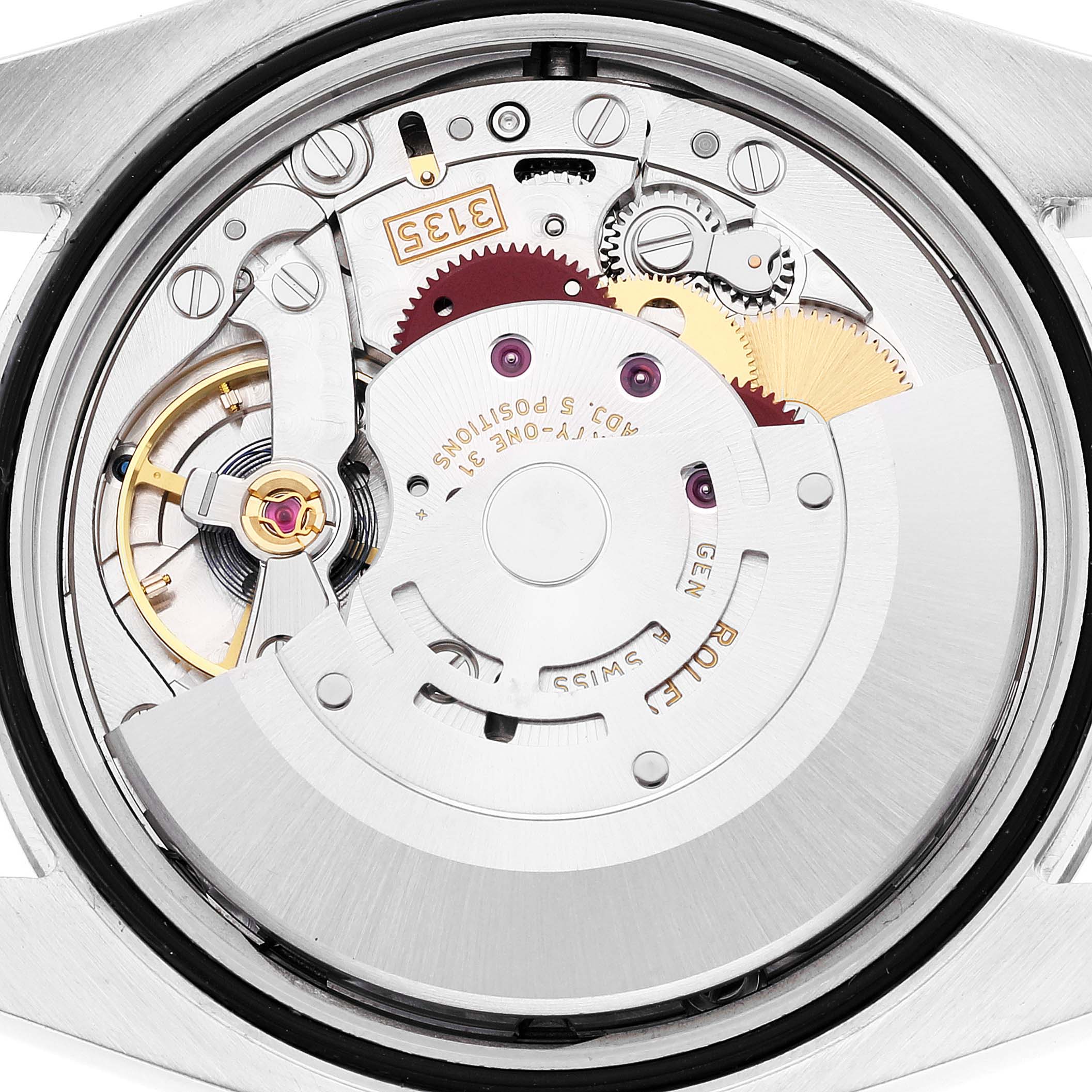 This is an image of the internal movement mechanism of a Rolex Datejust 116233 Men's Stainless Steel White Dial 116233 Men's Stainless Steel White Dial watch shown from the case back angle.