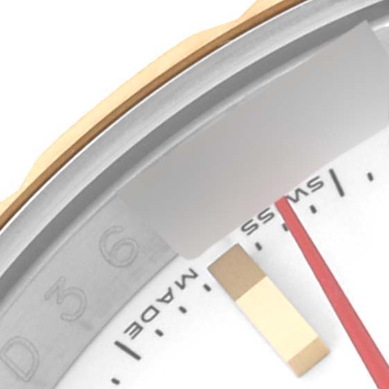 The image shows a close-up of the bezel and part of the dial for the Turn-o-Graph model by Rolex.