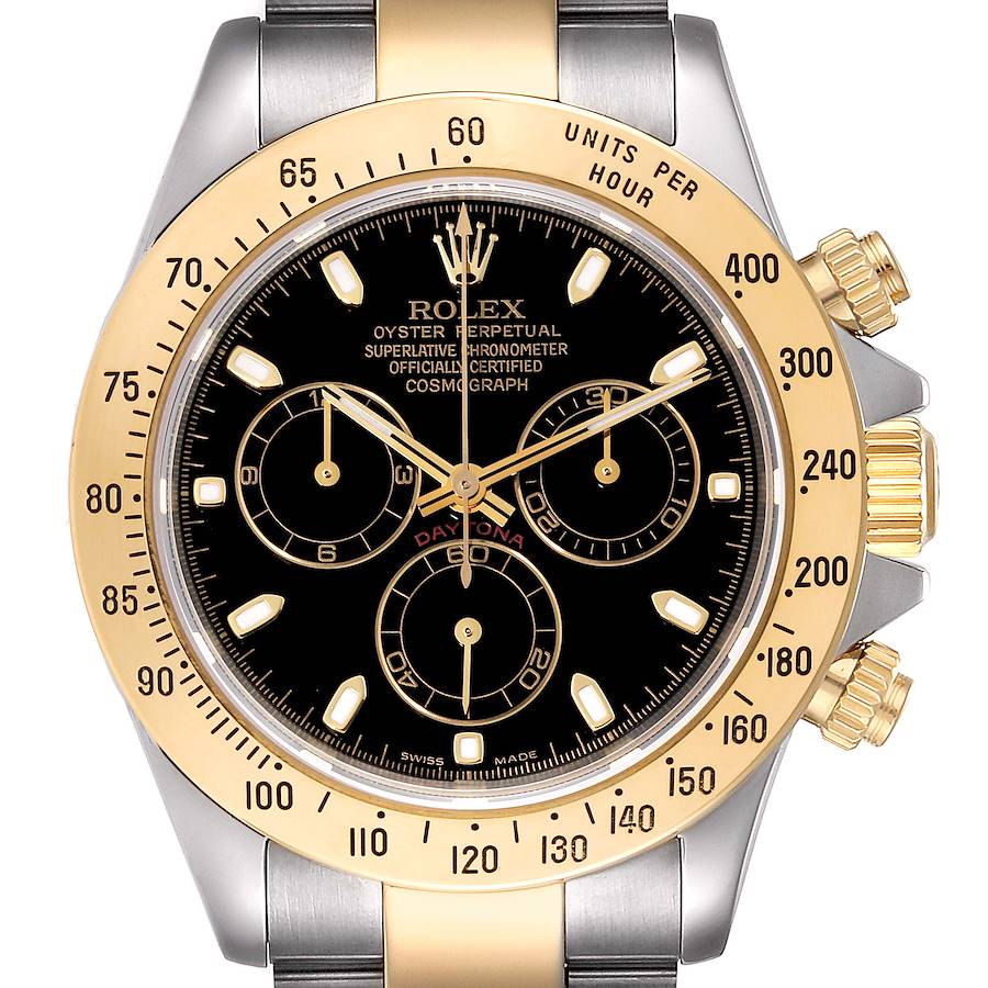 Rolex Daytona Steel Yellow Gold Black Dial Mens Watch 116523 SwissWatchExpo