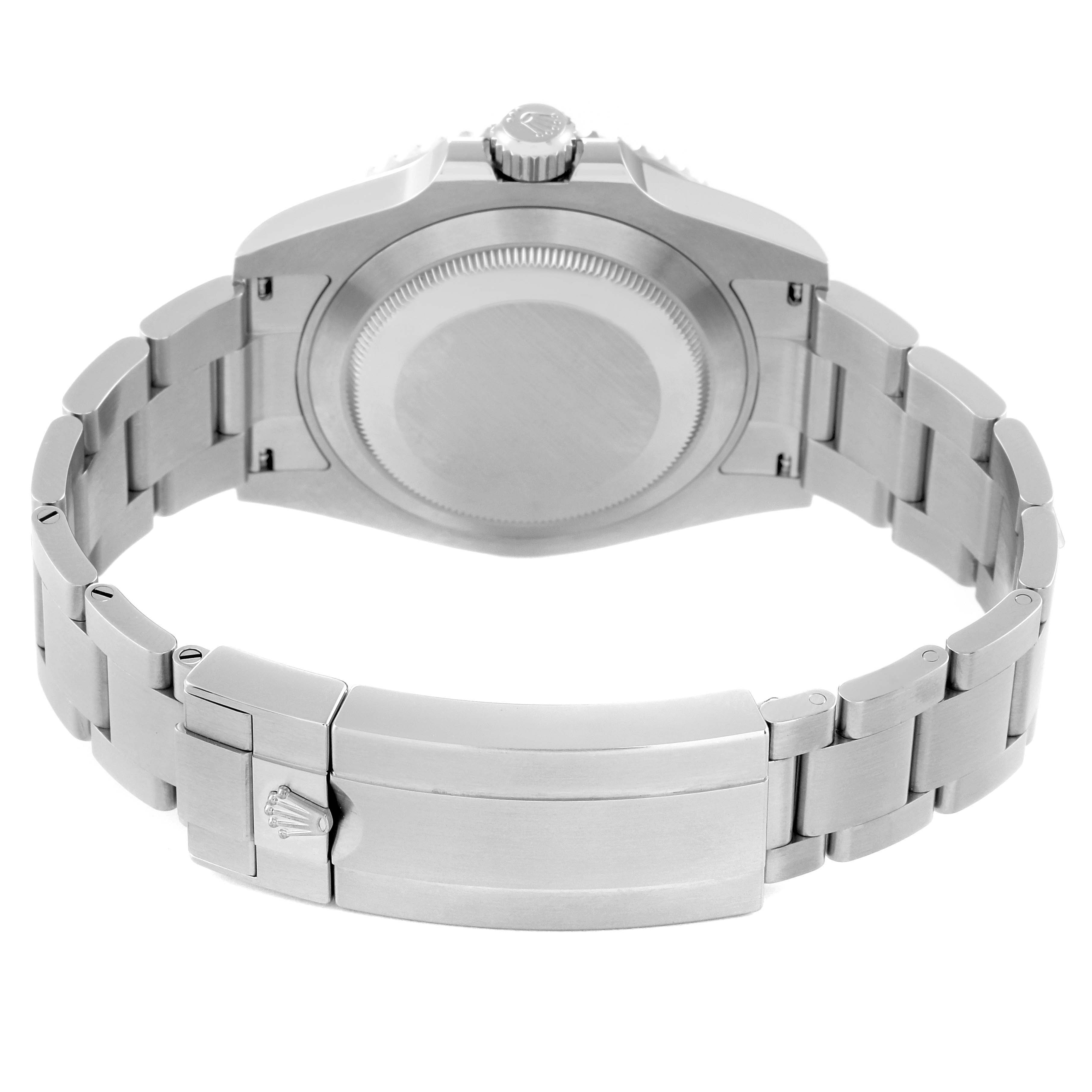 The image shows the back view of a Rolex Submariner 126610 Men
s Stainless Steel Black Dial 126610 Men
s Stainless Steel Black Dial watch, emphasizing the bracelet and case back.