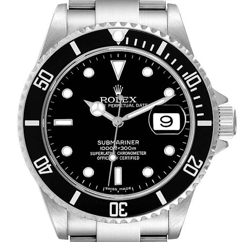 Photo of Rolex Submariner Black Dial Steel Mens Watch 16610
