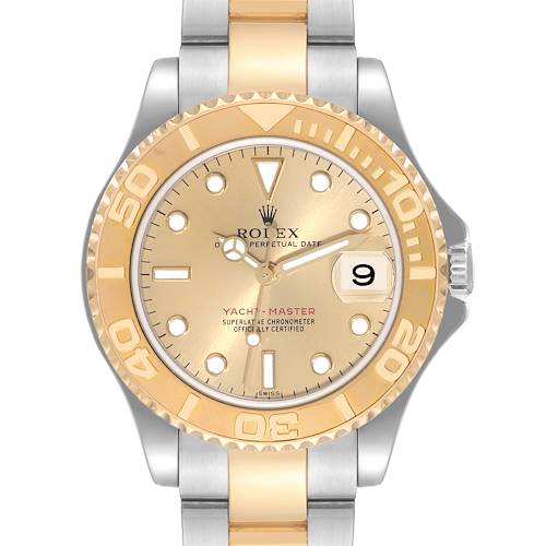 Photo of Rolex Yachtmaster 35 Midsize Steel Yellow Gold Mens Watch 168623 Box Papers