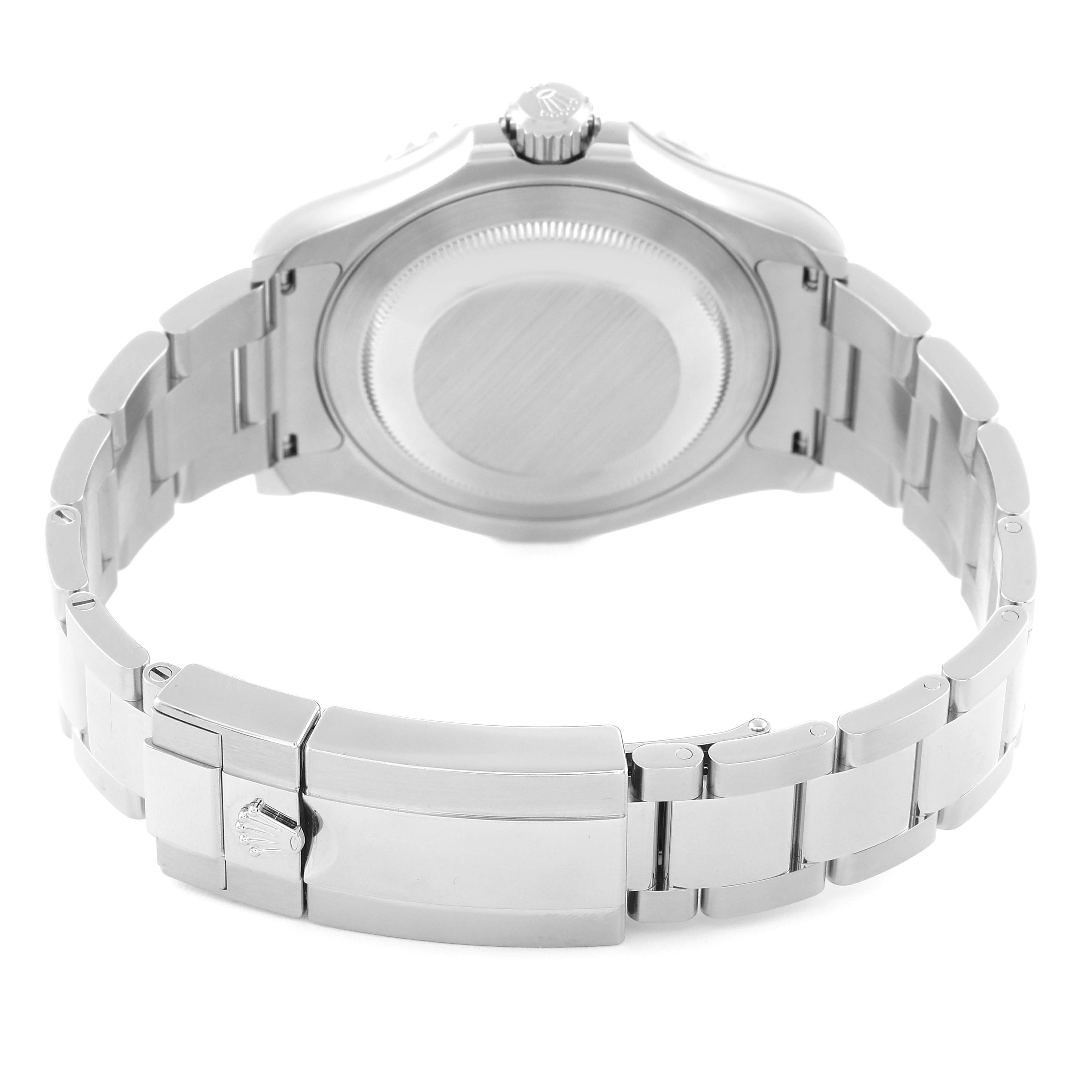 This image shows the back view of a Rolex Yacht-Master 126622 Men
s Stainless Steel Grey Dial 126622 Men
s Stainless Steel Grey Dial watch, highlighting the clasp and bracelet.