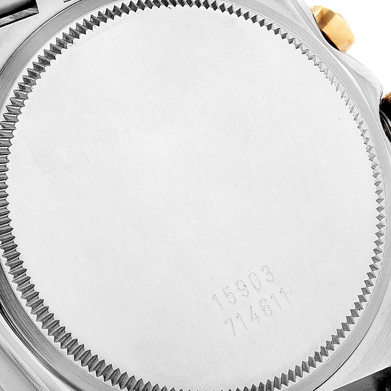 This image shows the back of a Tudor Monarch 79180 Men
s Stainless Steel Black Dial 79180 Men
s Stainless Steel Black Dial watch, highlighting the caseback engraving.