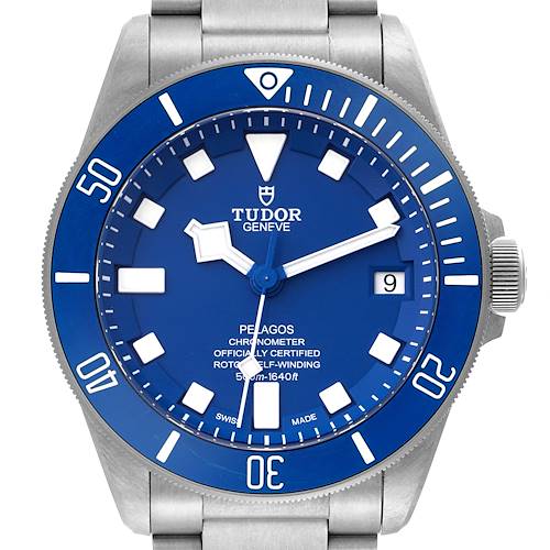 Photo of Tudor Pelagos Blue Dial Automatic Titanium Mens Watch 25600TB Box Card