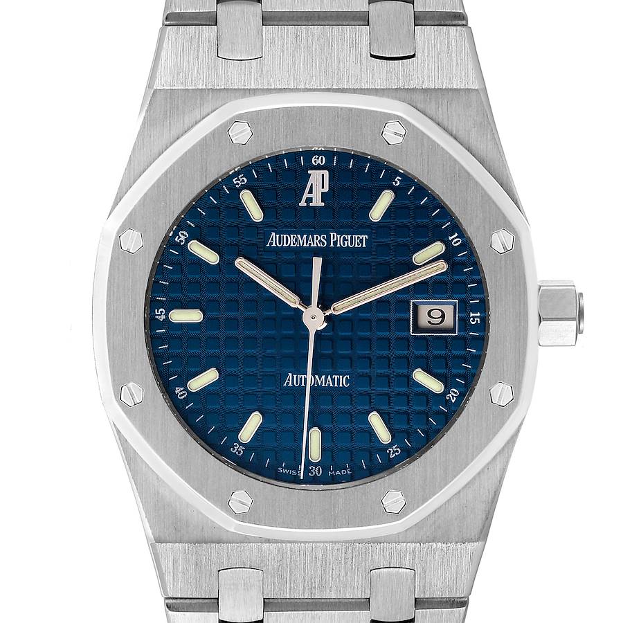Audemars Piguet Royal Oak Blue Dial Steel Mens Watch 15000ST SwissWatchExpo