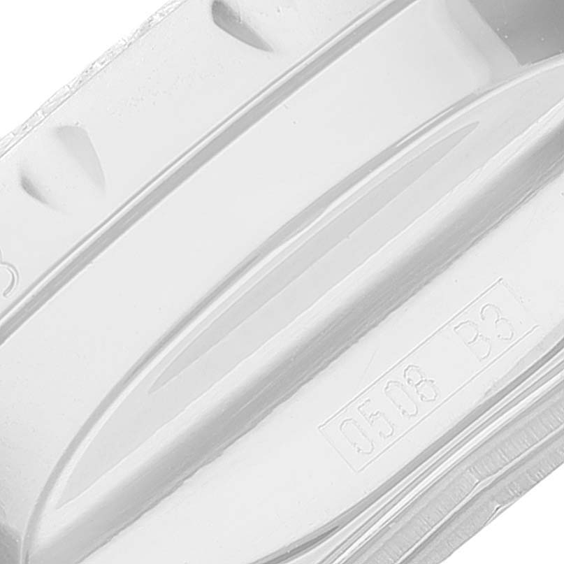 This image shows a close-up of a segment from the Bentley by Breitling watch, focusing on the strap's inner markings.