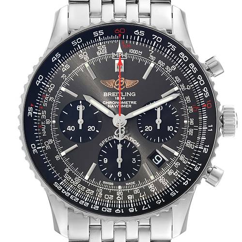Photo of Breitling Navitimer 01 Grey Dial Japanese LE Mens Steel Watch AB0121 Box Card