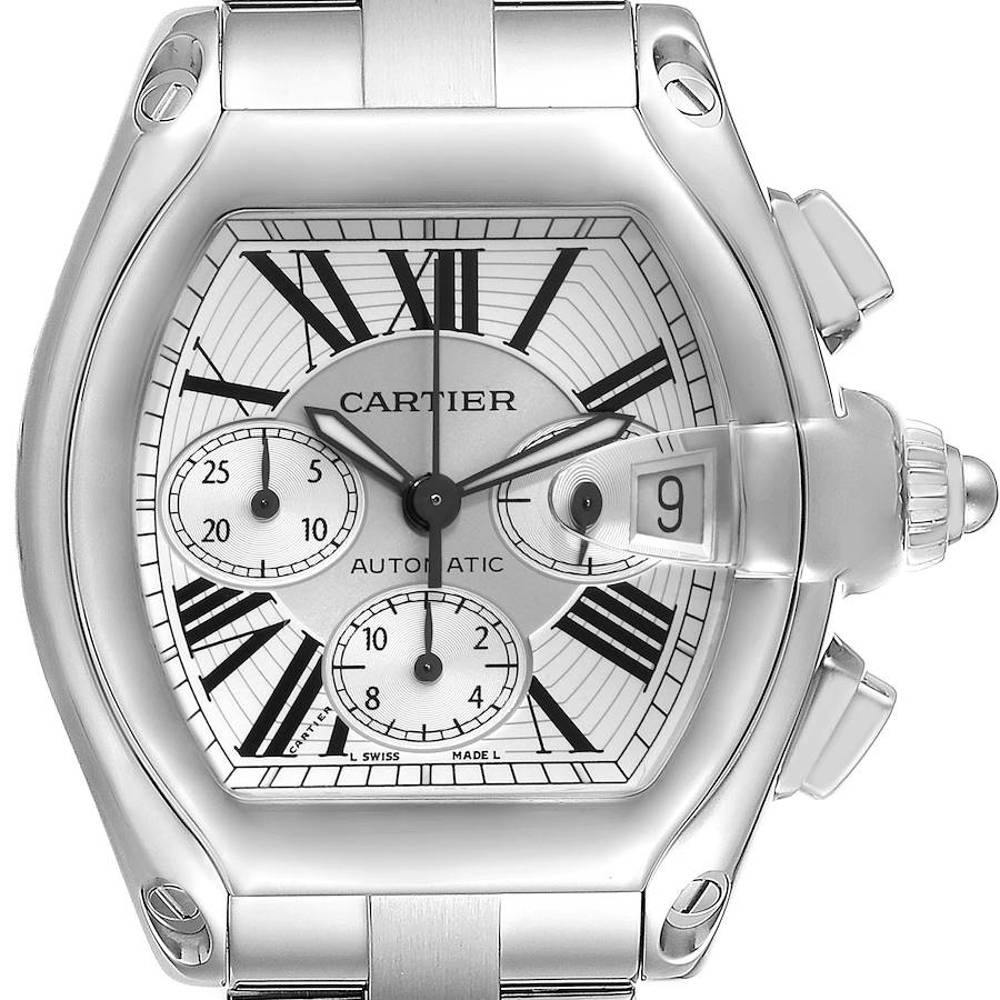 NOT FOR SALE Cartier Roadster XL Chronograph Silver Dial Steel Mens Watch W62019X6 PARTIAL PAYMENT SwissWatchExpo