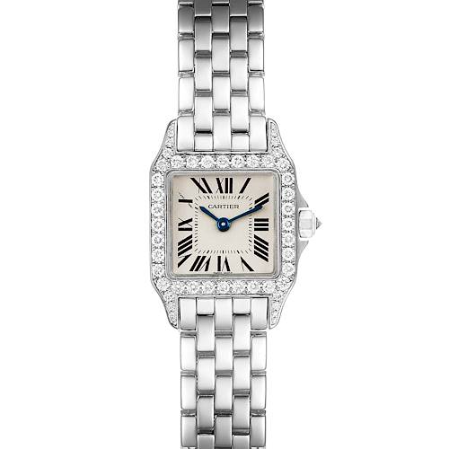 Photo of NOT FOR SALE Cartier Santos Demoiselle White Gold Diamond Ladies Watch WF9005Y8 PARTIAL PAYMENT