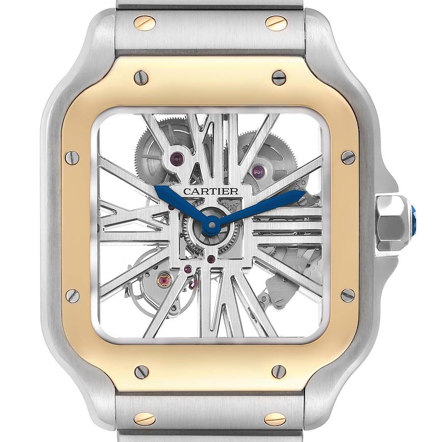 Cartier Skeleton Horloge Santos Steel Yellow Gold Watch WHSA0019 Box Card SwissWatchExpo