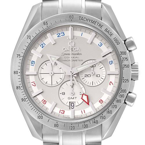 Photo of Omega Speedmaster Broad Arrow Co-Axial GMT Steel Mens Watch 3581.30.00 Box Card