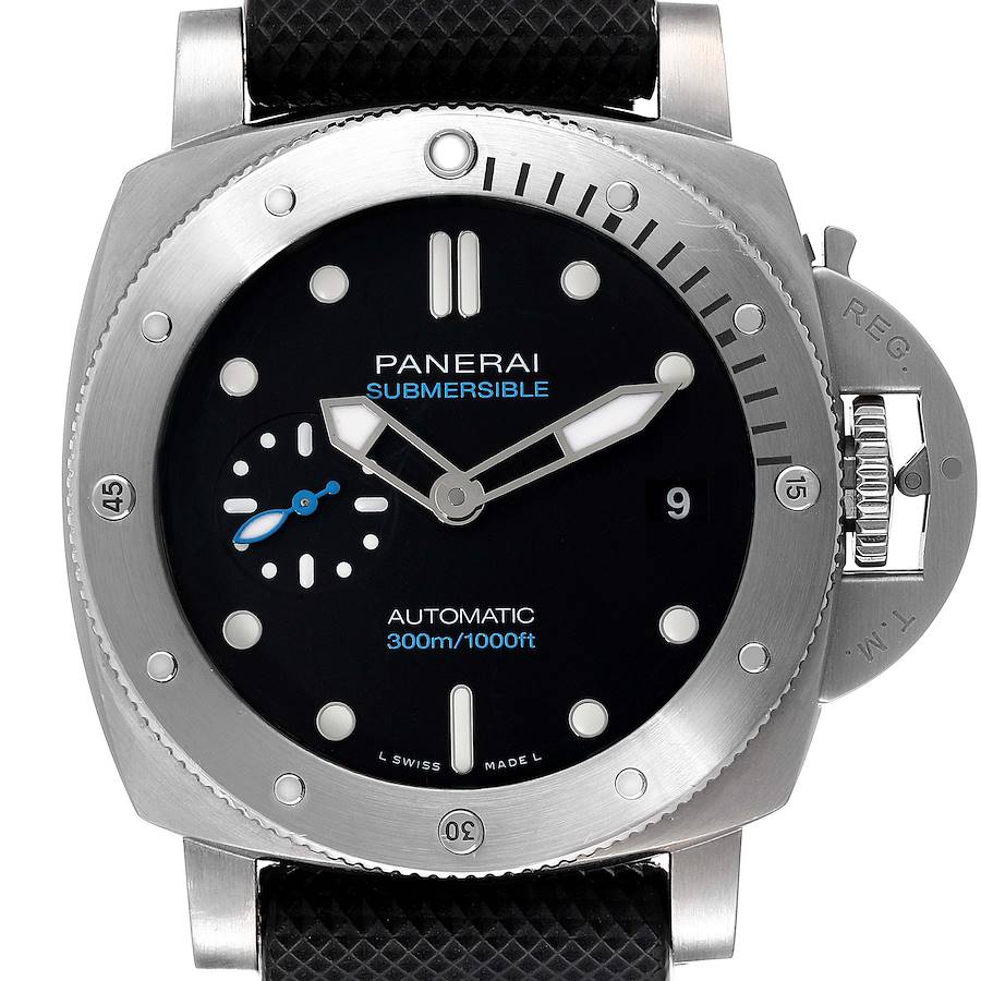 Panerai Luminor Submersible 42mm Black Dial Mens Watch PAM00973 Box Card SwissWatchExpo