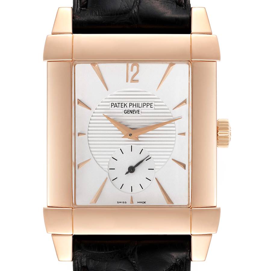 Patek Philippe Gondolo Small Seconds Rose Gold Silver Dial Mens Watch 5111 SwissWatchExpo