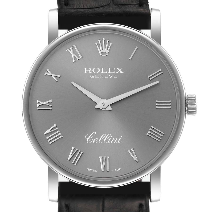 Rolex Cellini Classic White Gold Grey Dial Mens Watch 5115 SwissWatchExpo