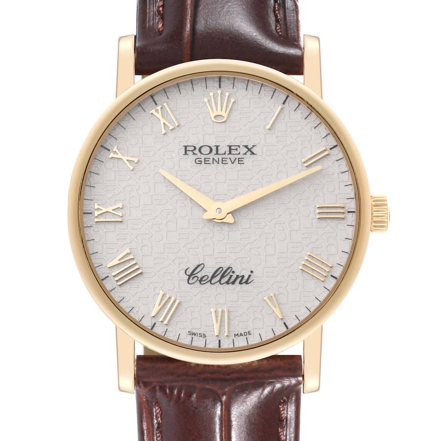 Rolex Cellini Classic Yellow Gold Ivory Anniversary Dial Mens Watch 5115 SwissWatchExpo