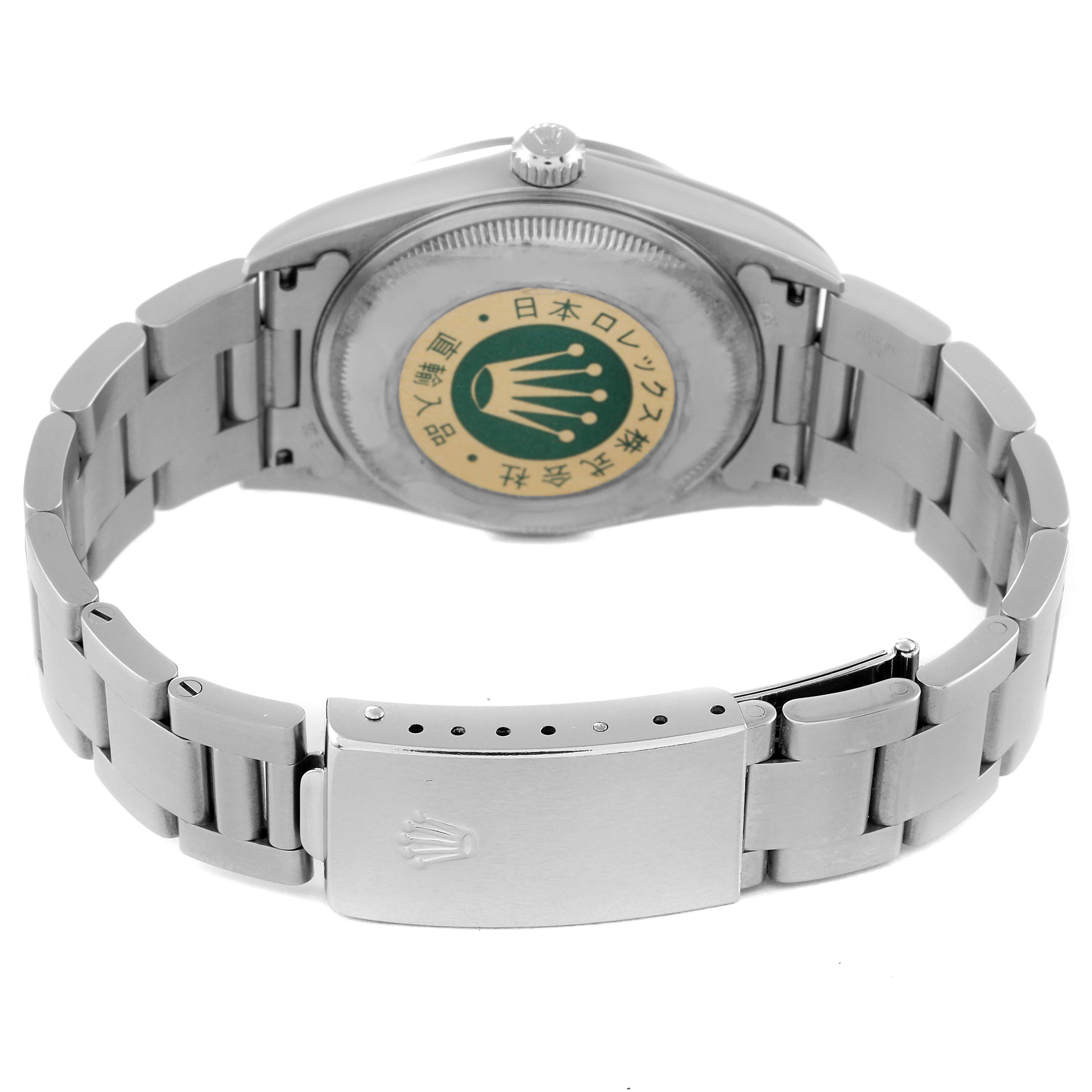 The image shows the back and bracelet clasp of a Rolex Date 15200 Men's Stainless Steel Silver Dial 15200 Men's Stainless Steel Silver Dial model watch.