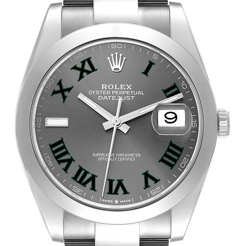 Photo of Rolex Datejust 41 Grey Wimbledon Dial Steel Mens Watch 126300 Unworn