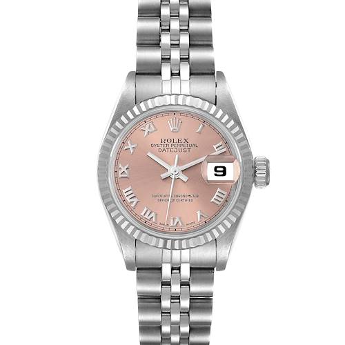 Photo of Rolex Datejust Steel White Gold Salmon Dial Ladies Watch 69174 Box Papers