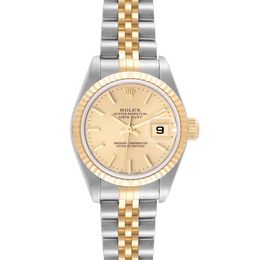 Rolex Datejust Steel Yellow Gold Champagne Dial Ladies Watch 79173 SwissWatchExpo