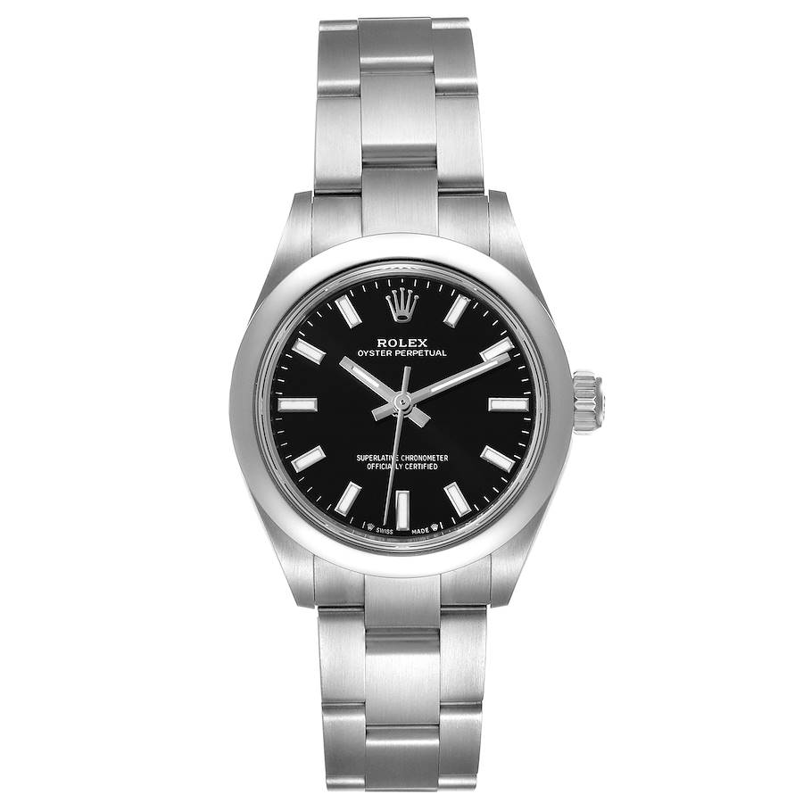 Rolex Oyster Perpetual Nondate Black Dial Steel Ladies Watch 276200 Unworn SwissWatchExpo