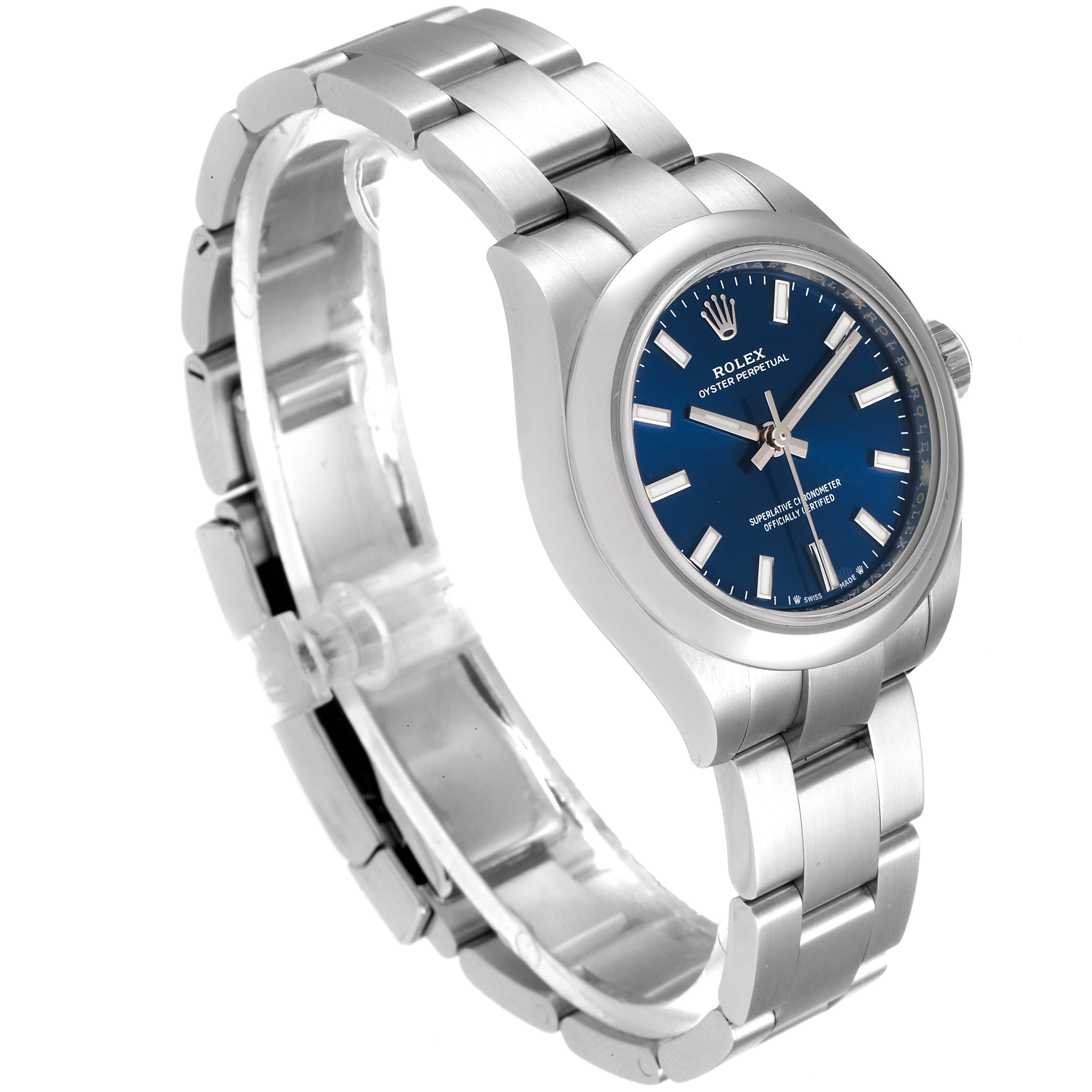 Rolex Oyster Perpetual Nondate Blue Dial Steel Ladies Watch 276200 ...