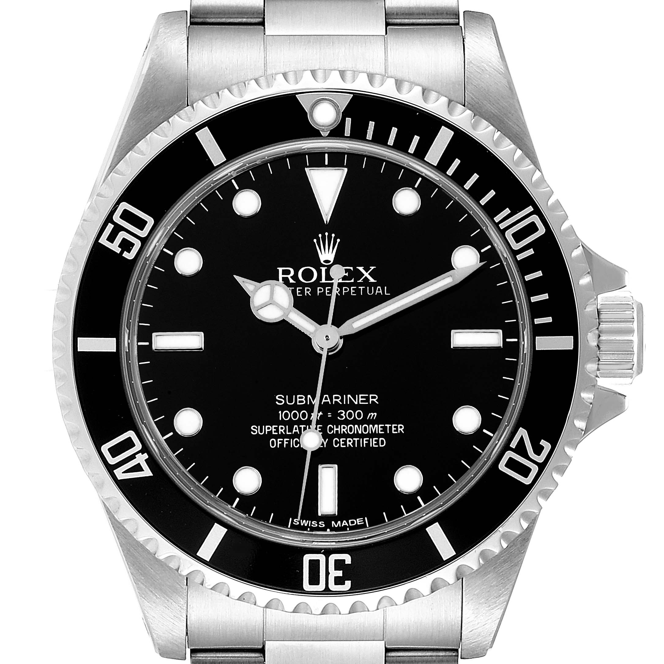 Rolex Submariner 40mm Non-Date 4 Liner Steel Mens Watch 14060 ...