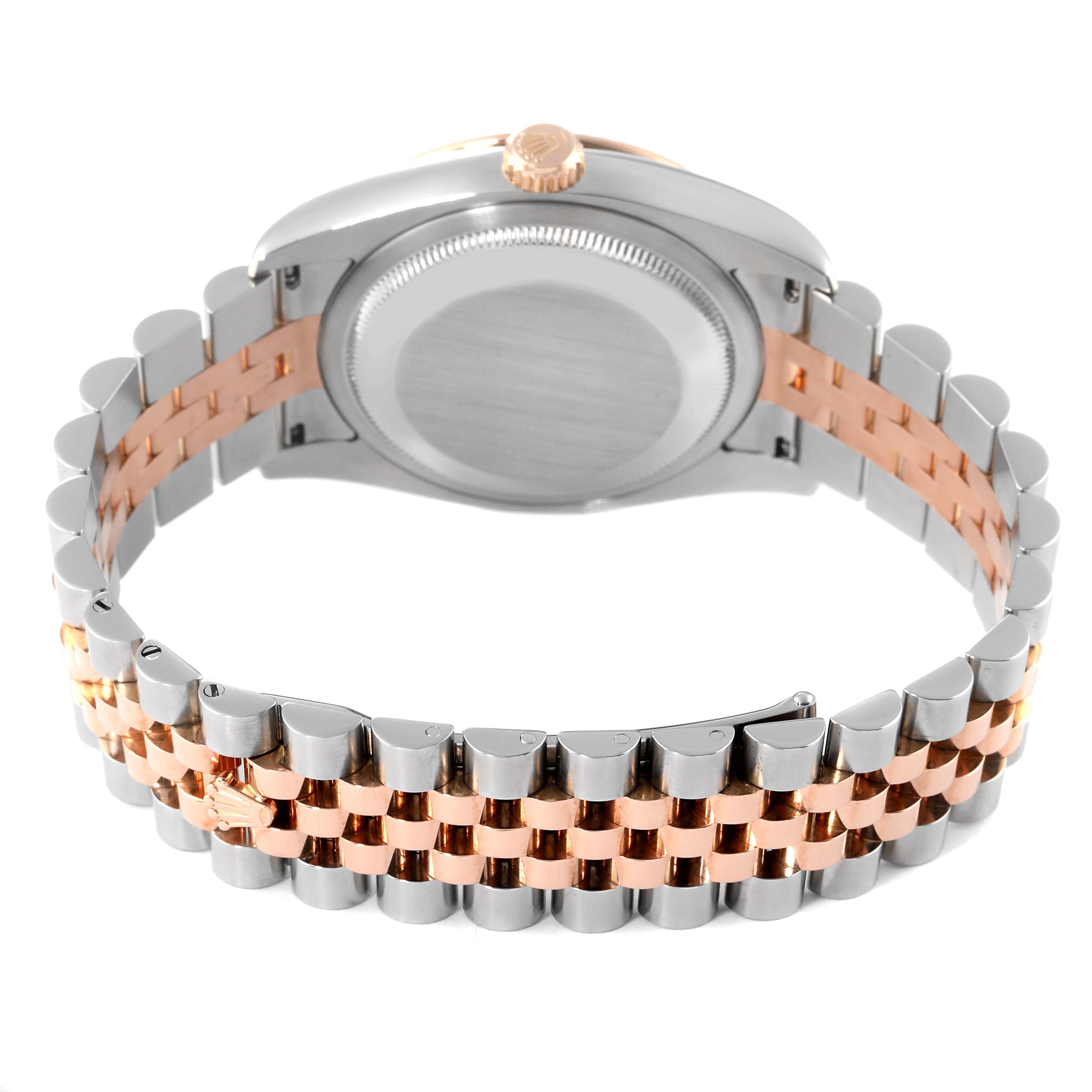 The image shows the back view and bracelet of the Rolex Turn-o-Graph 116261 Men's Steel and Gold (two tone) Black Dial 116261 Men's Steel and Gold (two tone) Black Dial watch.