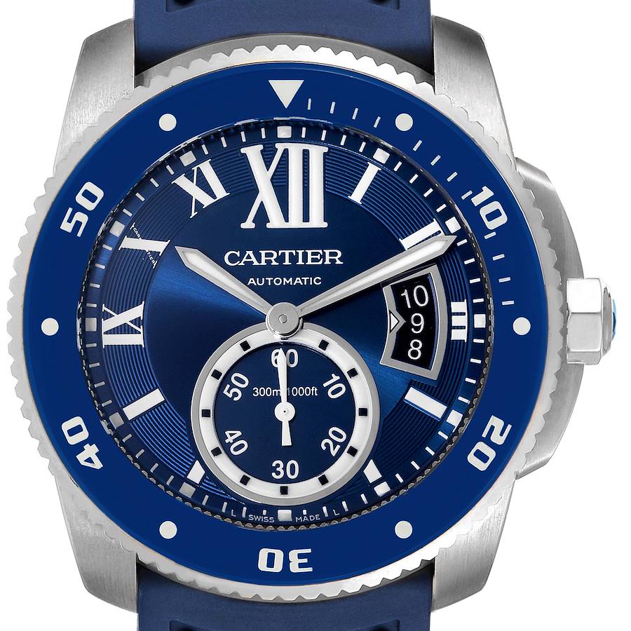 Cartier Calibre Diver Stainless Steel Blue Dial Watch WSCA0011 SwissWatchExpo