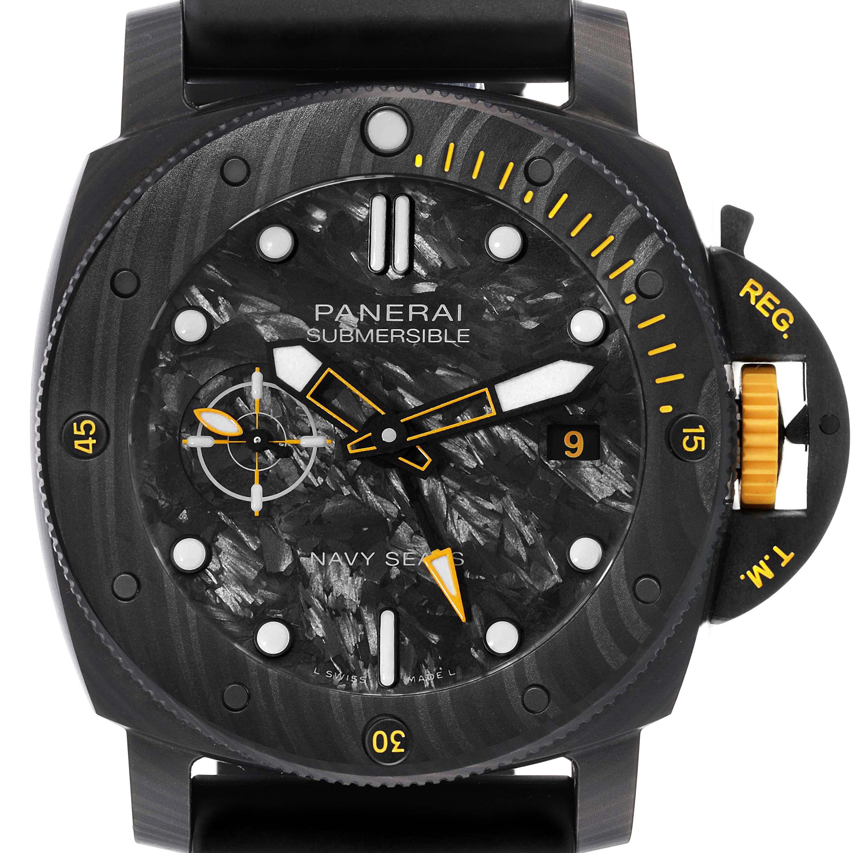 Panerai Submersible GMT Navy Seals Carbotech Mens Watch PAM01324