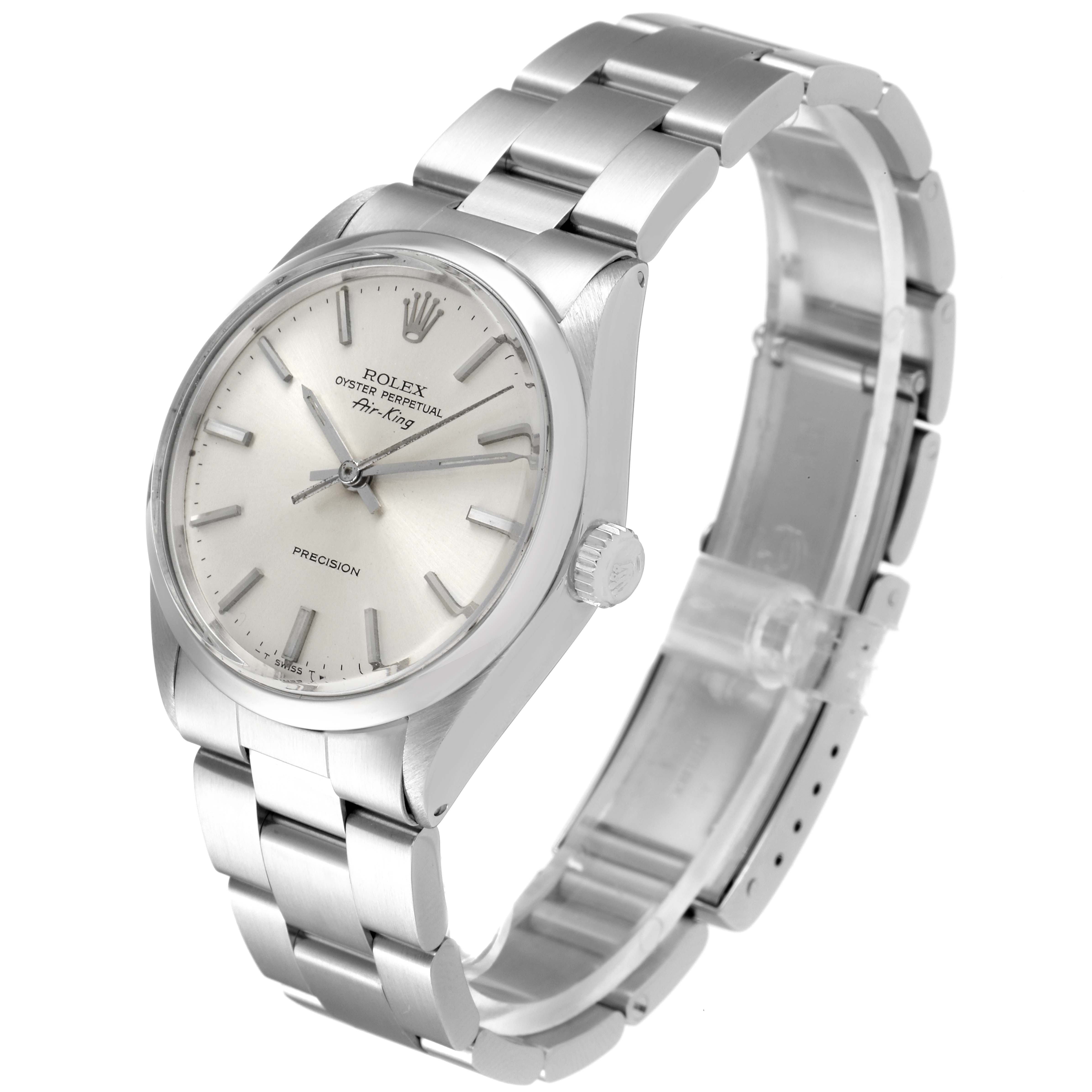 The Rolex Vintage Collection 5500 Men's Stainless Steel Silver Dial 5500 Men's Stainless Steel Silver Dial model is shown at a three-quarter angle displaying the face, bezel, crown, and stainless steel bracelet.