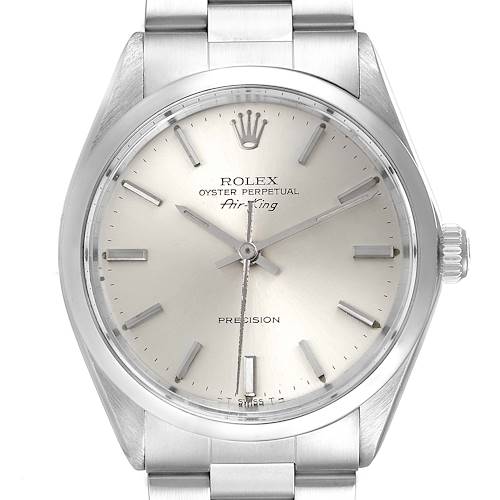 Photo of Rolex Air King Vintage Stainless Steel Silver Dial Mens Watch 5500
