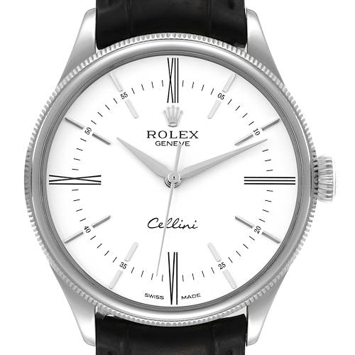 Photo of Rolex Cellini Time White Gold Dial Automatic Mens Watch 50509 Box Card