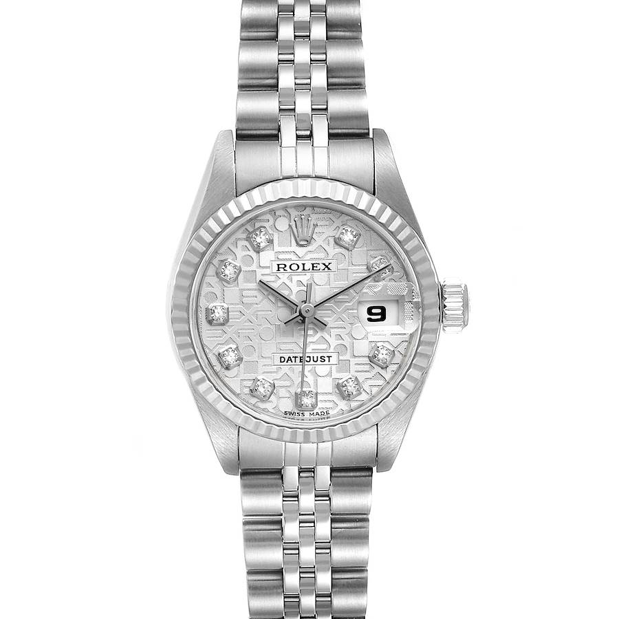 Rolex Datejust Steel White Gold Diamond Ladies Watch 79174 Box Papers SwissWatchExpo