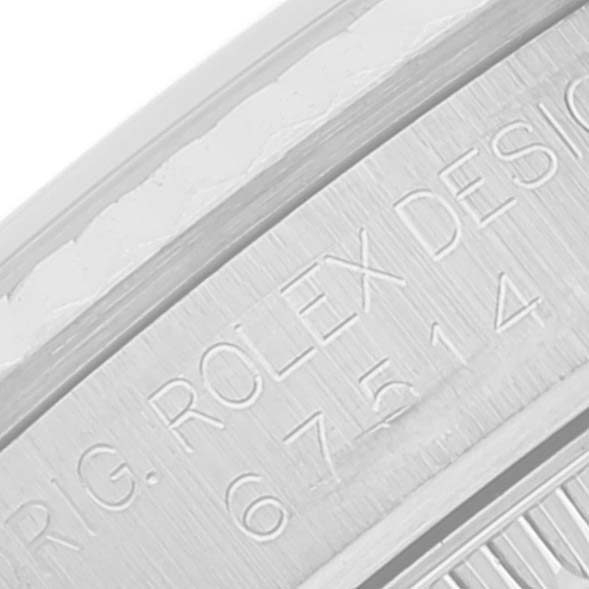 The image shows an engraved side view of the watch casing of the Mid-Size Rolex model with the model number visible.